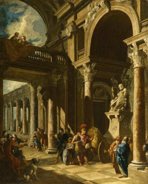 Alexander The Great Cutting The Gordian Knot, Ca. 1718-1719 by Giovanni Paolo Panini