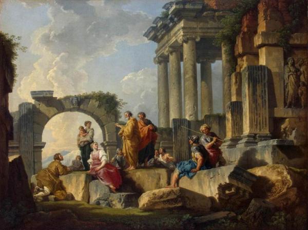 Apostle Paul Preaching On The Ruins by Giovanni Paolo Panini Oil Painting Reproductions