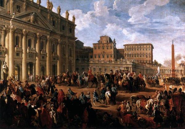 Charles Iii At St Peter's by Giovanni Paolo Panini