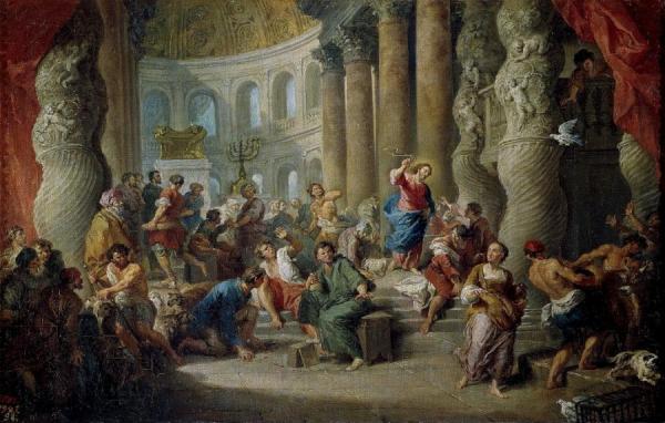 Expulsion Of The Merchants From The Temple by Giovanni Paolo Panini Oil Painting Reproductions