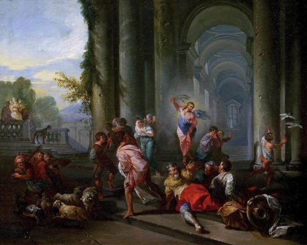 Expulsion Of The Merchants From The Temple by Giovanni Paolo Panini Oil Painting Reproductions