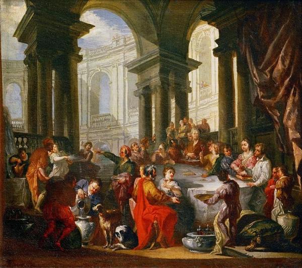 Festin Donné Sous Un Portique D'ordre Ionique by Giovanni Paolo Panini Oil Painting Reproductions