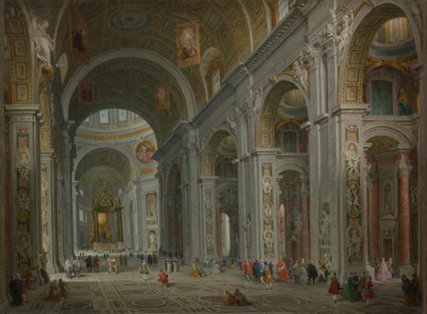 Interior Of Saint Peter's,rome by Giovanni Paolo Panini Oil Painting Reproductions