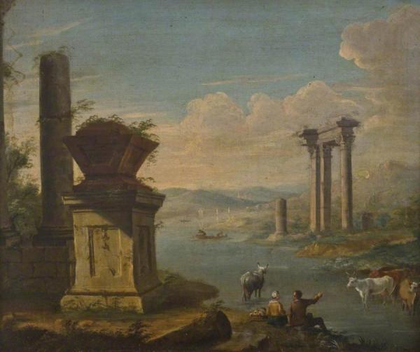 Italian Landscape by Giovanni Paolo Panini Oil Painting Reproductions
