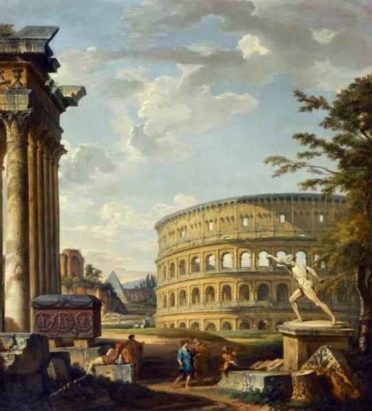 Landscape With The Colosseum by Giovanni Paolo Panini