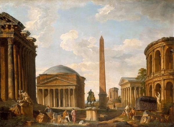 Roman Capriccio: The Pantheon And Other Monuments by Giovanni Paolo Panini