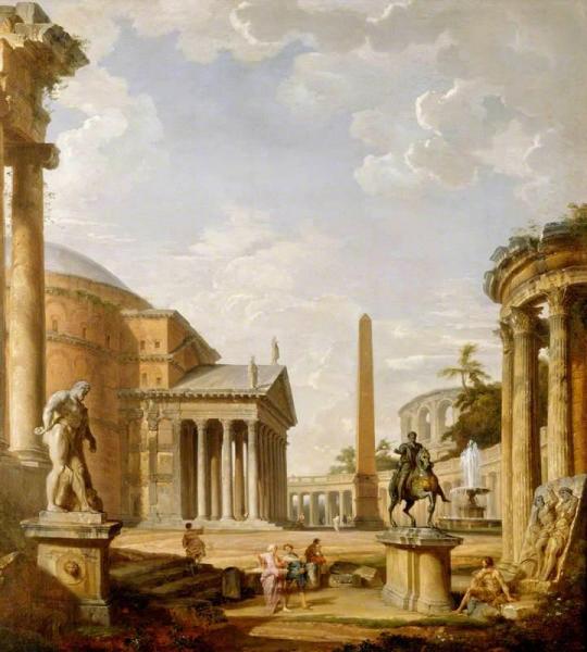 Giovanni Paolo Panini Roman Landscape With The Pantheon