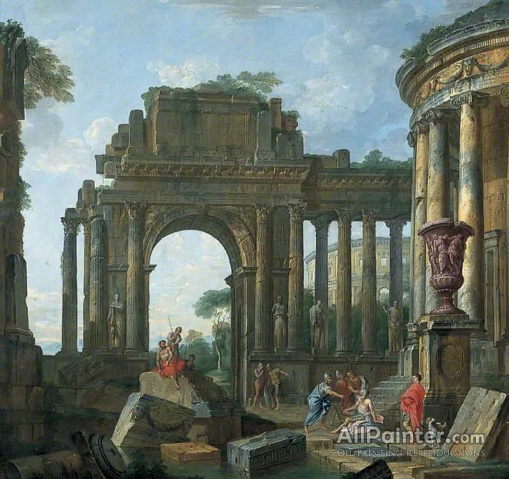 Giovanni Paolo Panini Roman Ruins Oil Painting Reproductions for sale ...