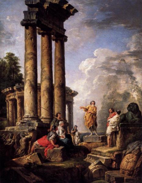 Ruins With St Paul Preaching by Giovanni Paolo Panini Oil Painting Reproductions
