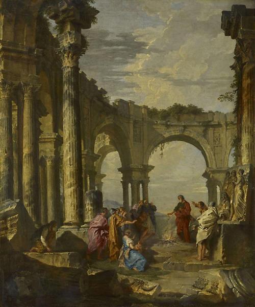 Saint Paul In Malta,1731 by Giovanni Paolo Panini Oil Painting Reproductions