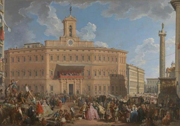 The Lottery In Piazza Di Montecitorio by Giovanni Paolo Panini