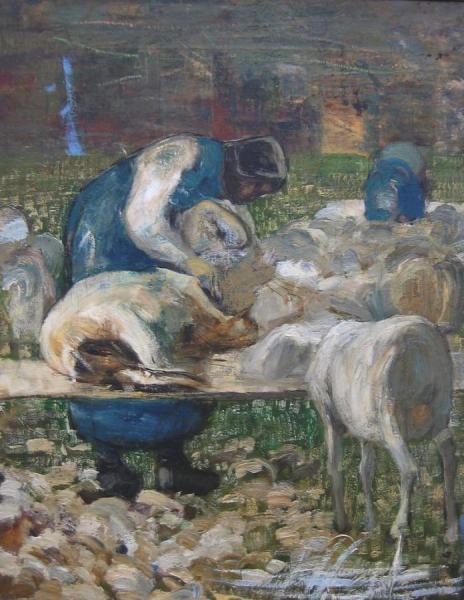 La Tosatura Delle Pecore by Giovanni Segantini Oil Painting Reproductions