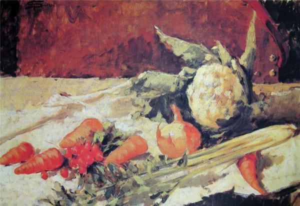 Still Life With Carrots by Giovanni Segantini