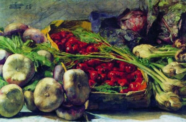 Still Life With Vegetables by Giovanni Segantini