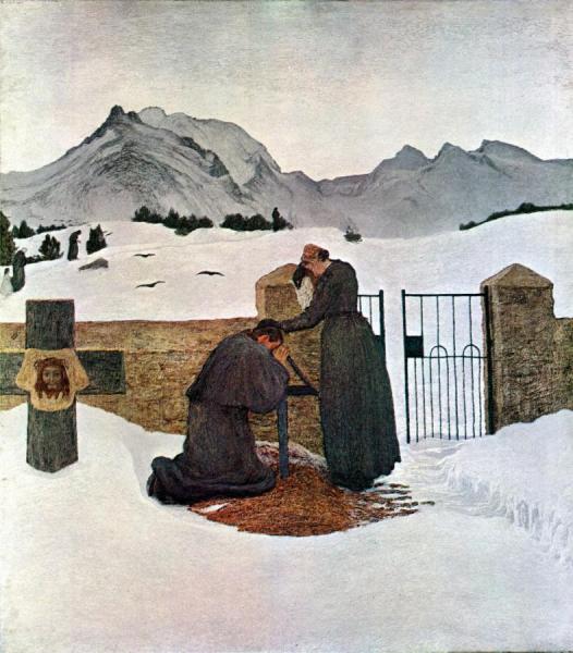 The Pain Of Mourning by Giovanni Segantini