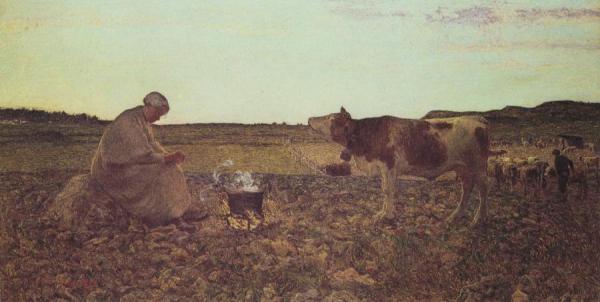 The Sad Hour by Giovanni Segantini