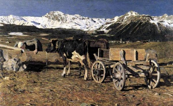 Vacche Aggiogate by Giovanni Segantini