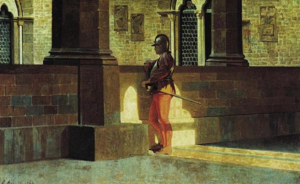 Gallery With Armor Bearer by Giuseppe Abbati Oil Painting Reproductions