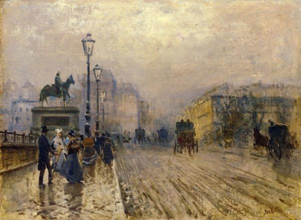 Rue De Paris With Carriages by Giuseppe De Nittis Oil Painting Reproductions