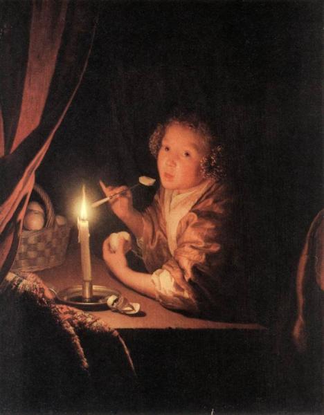 Girl Eating An Apple by Godfried Schalcken