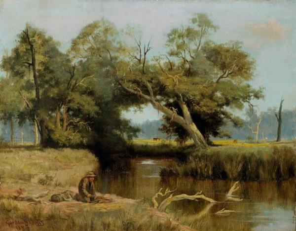 Gordon Coutts Landscape With Swagman