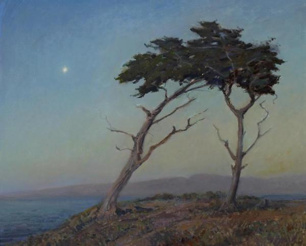 Cypress At Twilight (the Star Of Monterey) by Granville Redmond