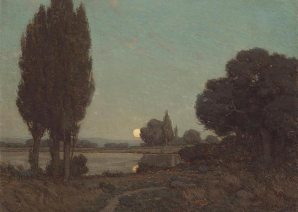 Moonlight Reflections, 1911 by Granville Redmond Oil Painting Reproductions