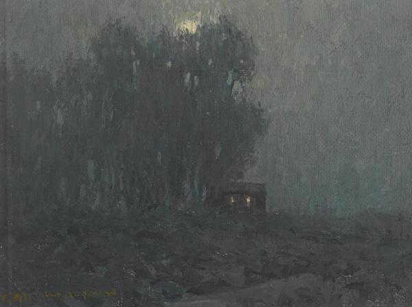 Moonlit Cabin by Granville Redmond