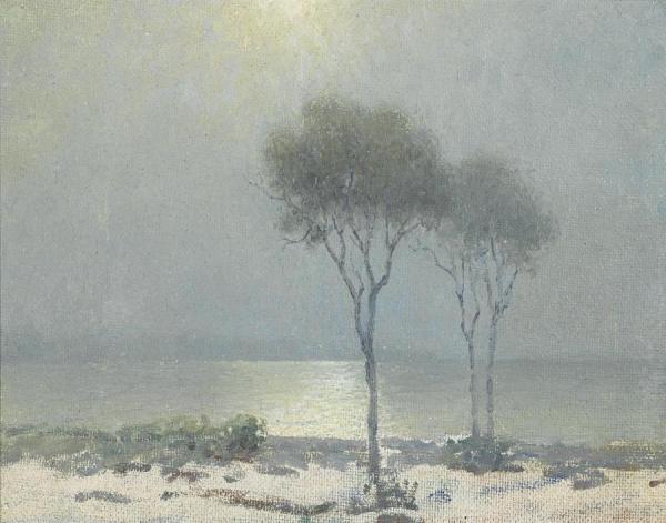 Moonlit Shore With Eucalyptus by Granville Redmond