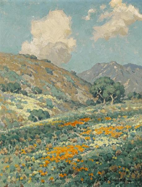 Rolling Hills With Wildflowers by Granville Redmond Oil Painting Reproductions