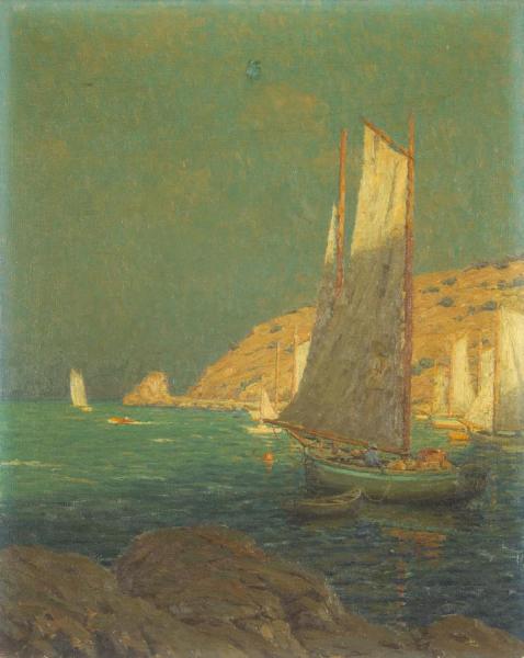 Sailing Among Golden Bluffs by Granville Redmond