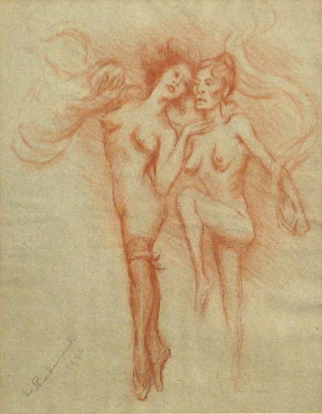 Two Dancing Nudes, 1934 by Granville Redmond
