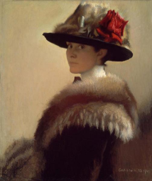 Woman In A Fur Hat by Gretchen Rogers