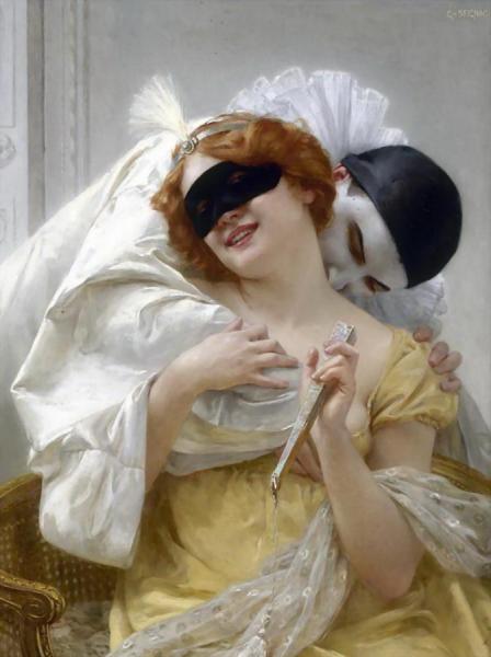 Pierrot's Embrace by Guillaume Seignac Oil Painting Reproductions