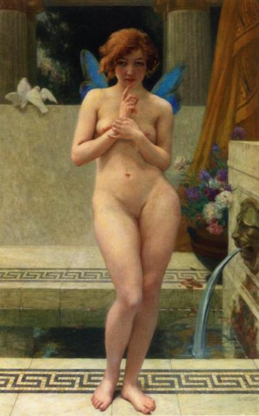 Psyche At A Fountain by Guillaume Seignac
