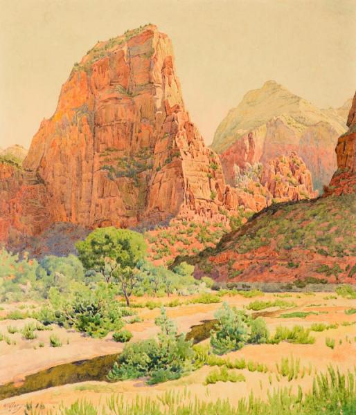 Bright Angel Landing, Zion National Park by Gunnar Widforss Oil Painting Reproductions