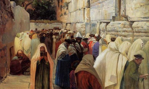 Jews At The Wailing Wall by Gustav Bauernfeind