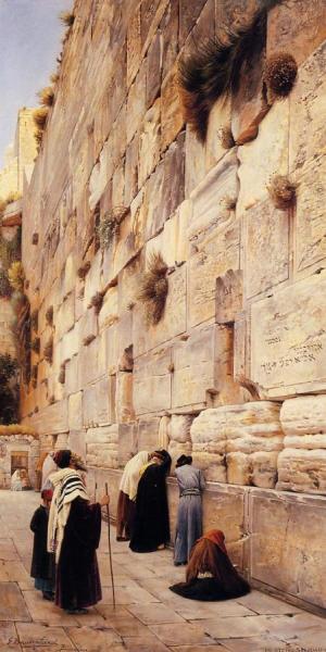 The Wailing Wall, Jerusalem by Gustav Bauernfeind