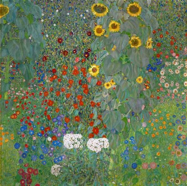 Farm Garden With Sunflowers by Gustav Klimt