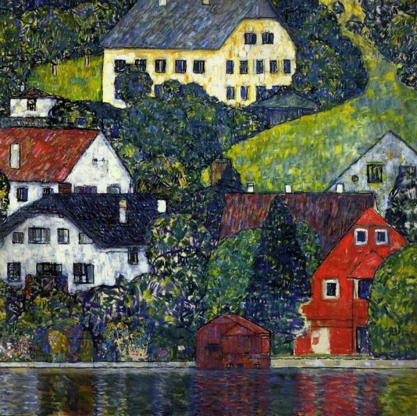 Houses At Unterach On The Attersee by Gustav Klimt