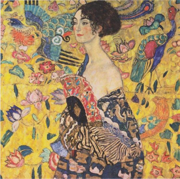 Lady With Fan by Gustav Klimt
