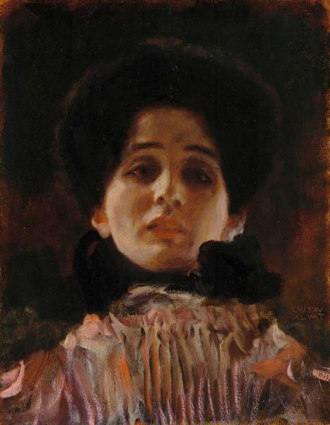 Portrait Of A Lady En Face by Gustav Klimt