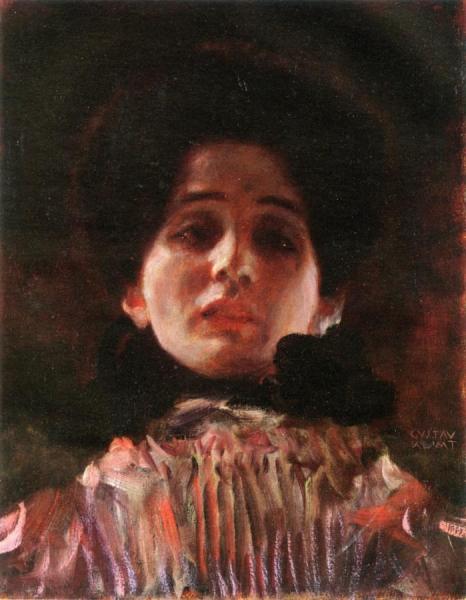 Portrait Of A Woman From The Front by Gustav Klimt