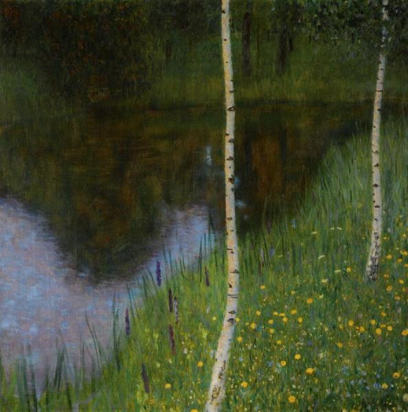 Seeufer Mit Birken Lakeshore With Birches by Gustav Klimt