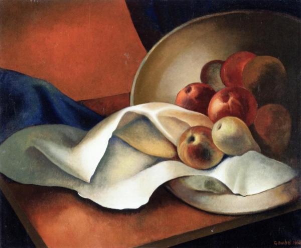 Still Life With Fruit Dish by Gustave Buchet