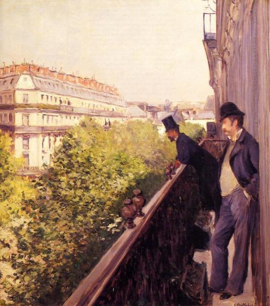 A Balcony by Gustave Caillebotte