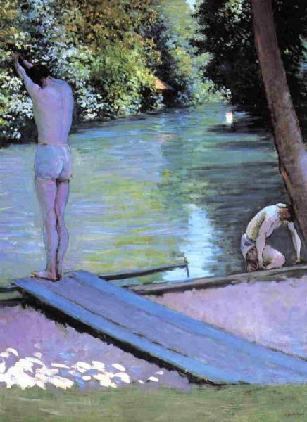 Bather Preparing To Dive, Banks Of The Yerres by Gustave Caillebotte