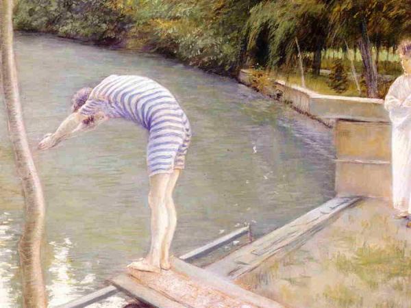 Bathers, Banks Of The Yerres by Gustave Caillebotte