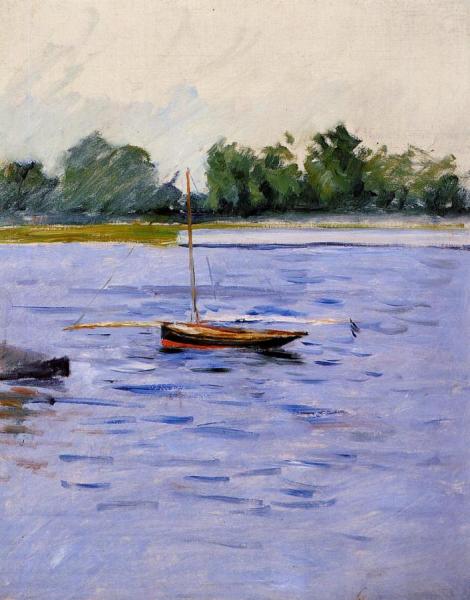 Boat At Anchor On The Seine by Gustave Caillebotte