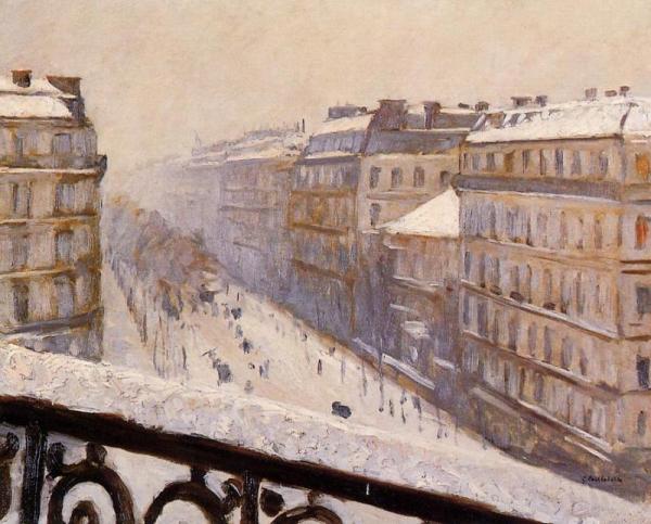 Gustave Caillebotte Boulevard Haussmann, Snow